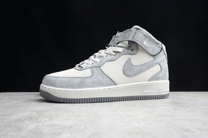 Nike Air Force 1 07 Mid Wolf Grey Dark Grey White Shoes CW2288-668