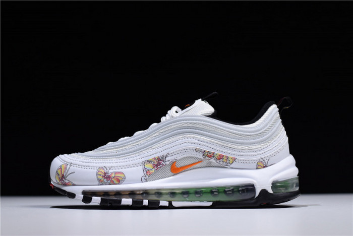 Nike womens Air Max 97 white-orange flower 921733-101