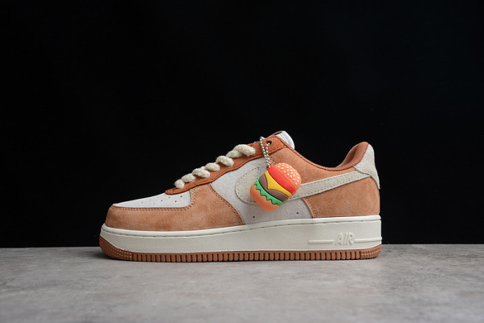 Nike Air Force 1 07 Low ESS Wheat Orange White Shoes CW2288-855