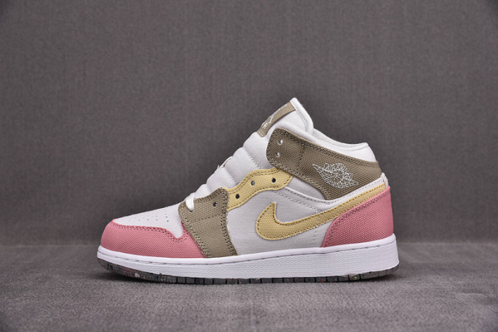 Jordan 1 Mid SE Pastel Vivid Green Grind (GS) DJ0338-100