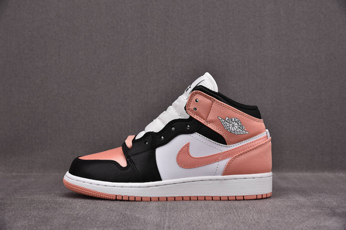 AIR JORDAN 1 MID GS ''WHITE LIGHT MADDER ROOT'' DM9077-108