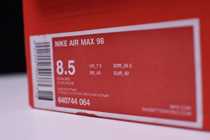 NIKE AIR MAX 98 “GUNDAM” White/University Red 640744-100