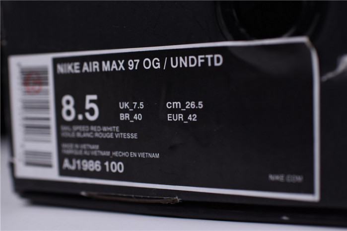 NIKE AIR MAX 97 OG/ UNDFTD "UNDEFEATED"AJ1986-100