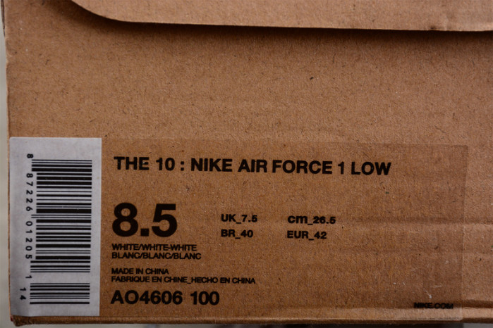 NIKE AIR FORCE 1 LOW OFW All White AO4606-100