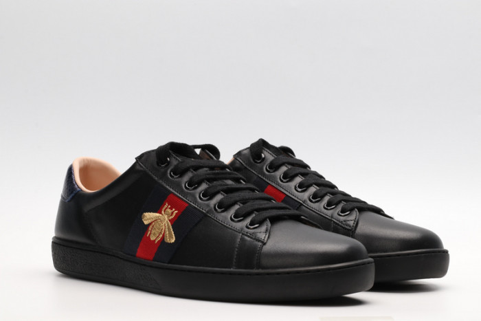 G*u*i ace embroidered low-top sneaker black with bee mens 431942-a38g0