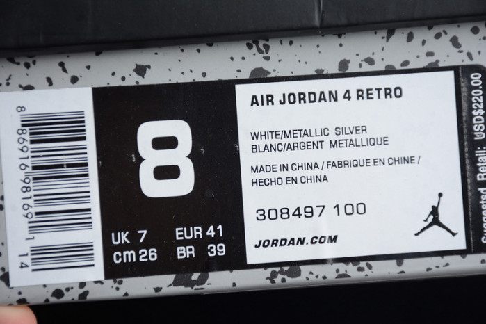 Air Jordan 4 Retro “Pure Money” white 308497-100